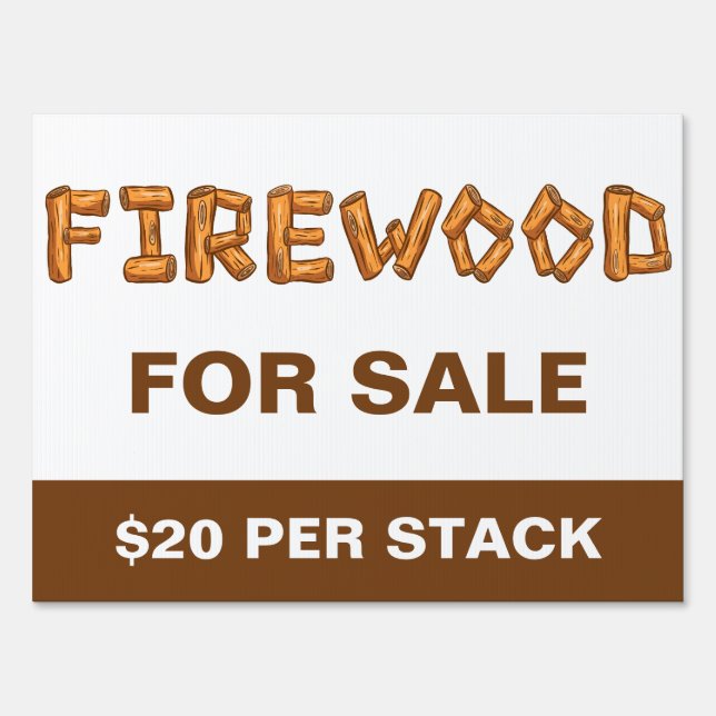 Professional Firewood Wood For Sale Custom Sign (Front)