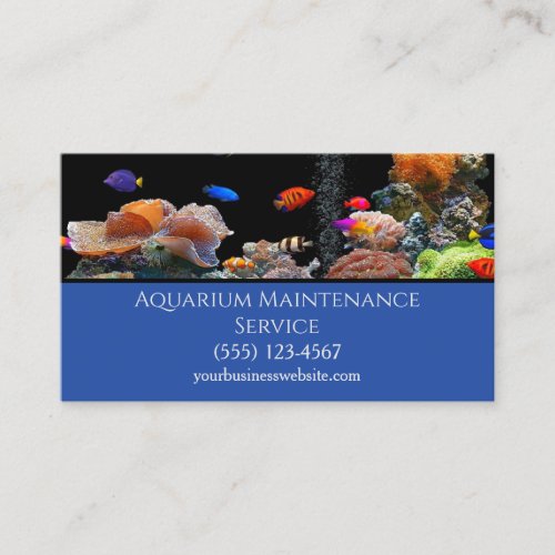 Professional Fish Aquarium Maintenance Service Business Card