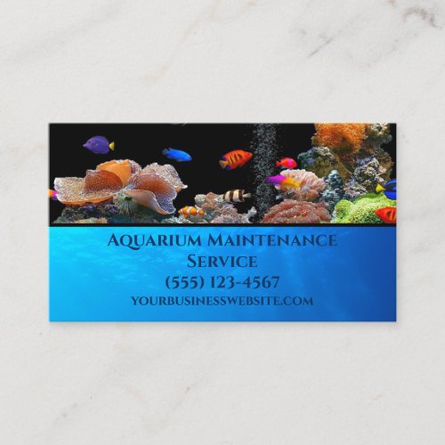 Professional Fish Aquarium Maintenance Service Business Card
