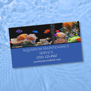 Professional Fish Aquarium Maintenance Service Business Card