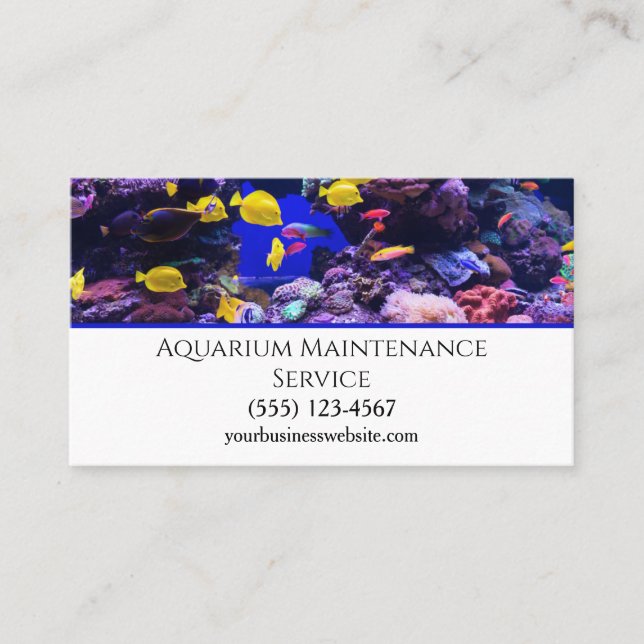 Professional Fish Aquarium Maintenance Service Business Card (Front)