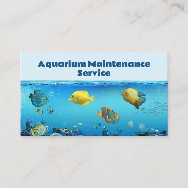 Professional Fish Aquarium Maintenance Service Business Card (Front)