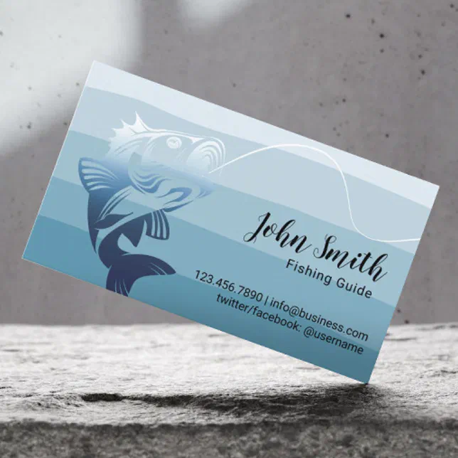 Professional Fishing Guide Service Blue Shades Business Card | Zazzle
