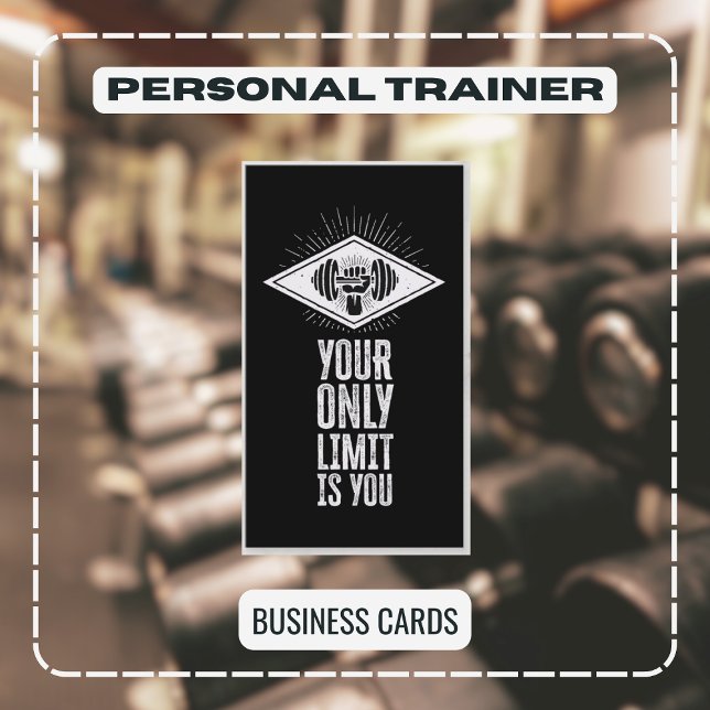 Professional Fitness and Gym Personal Trainer Business Card (Creator Uploaded)