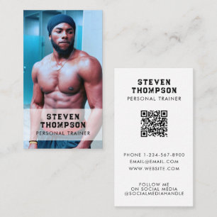 Professional Fitness Coach QR Code Social Media Business Card