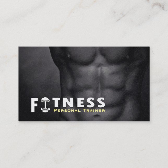 Professional Fitness Personal Trainer Dumbbell Business Card (Front)
