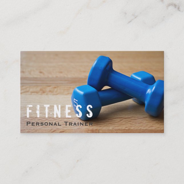Professional Fitness Personal Trainer Dumbbell Business Card (Front)