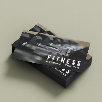 Professional Fitness Personal Trainer Dumbbell Business Card by ReadyCardCard at Zazzle