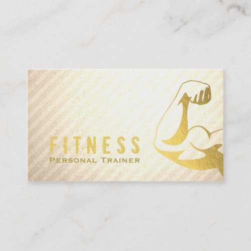 Professional Fitness Personal Trainer Gold Muscle Business Card