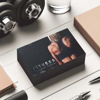 Professional Fitness Personal Trainer Muscle Business Card by ReadyCardCard at Zazzle
