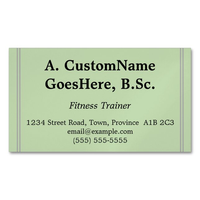 Professional Fitness Trainer Business Card (Front)