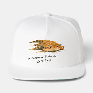Professional Flatmate Zero Rent Bearded Dragon Art Snap Back Hat