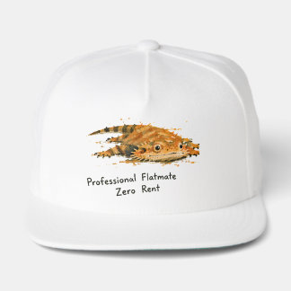 Professional Flatmate Zero Rent Bearded Dragon Art Snap Back Hat