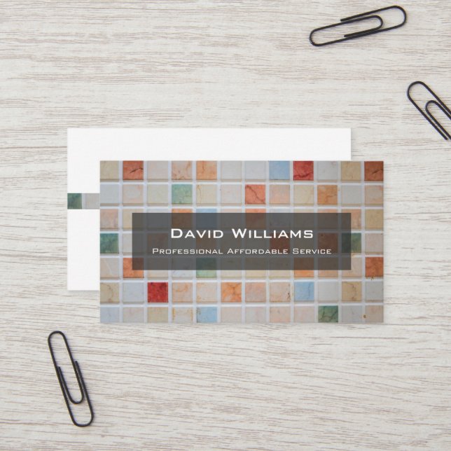 Professional Flooring and Tiler Business Card (Front/Back In Situ)