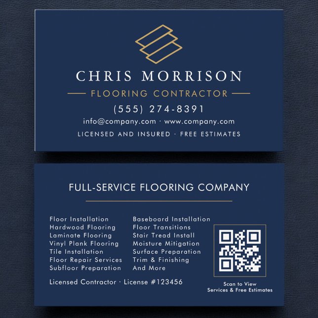 Professional Flooring Service QR Code Business Card (Creator Uploaded)