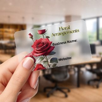Professional Floral Arrangements Clear Business Cards