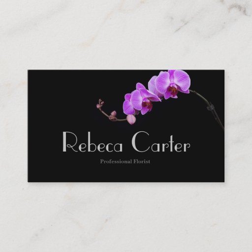 Customizable Professional Florist Business Card Orchid