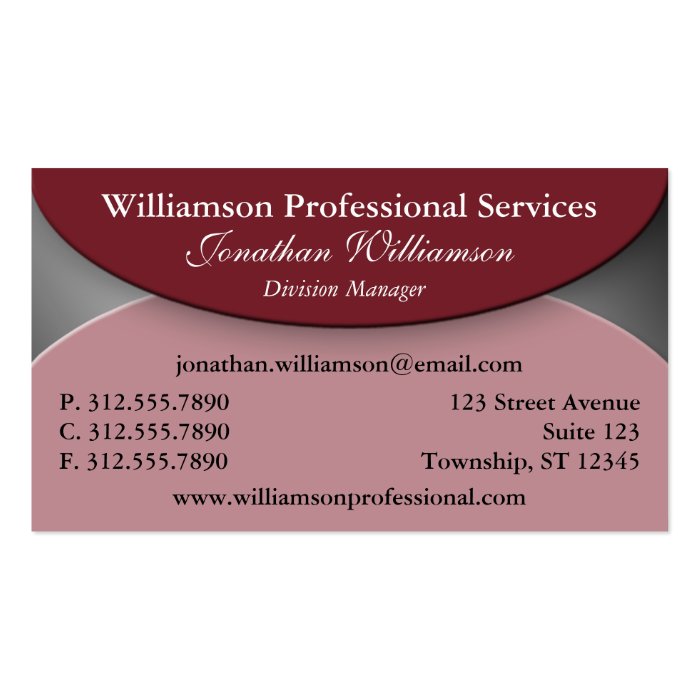 Professional Fold Burgundy Business Cards