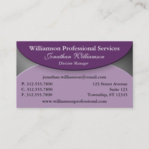 Customizable Professional Fold Purple Business Cards