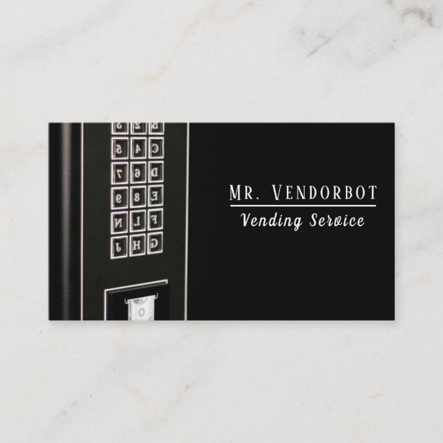Professional Food Vending Machine Service Business Card (Front)