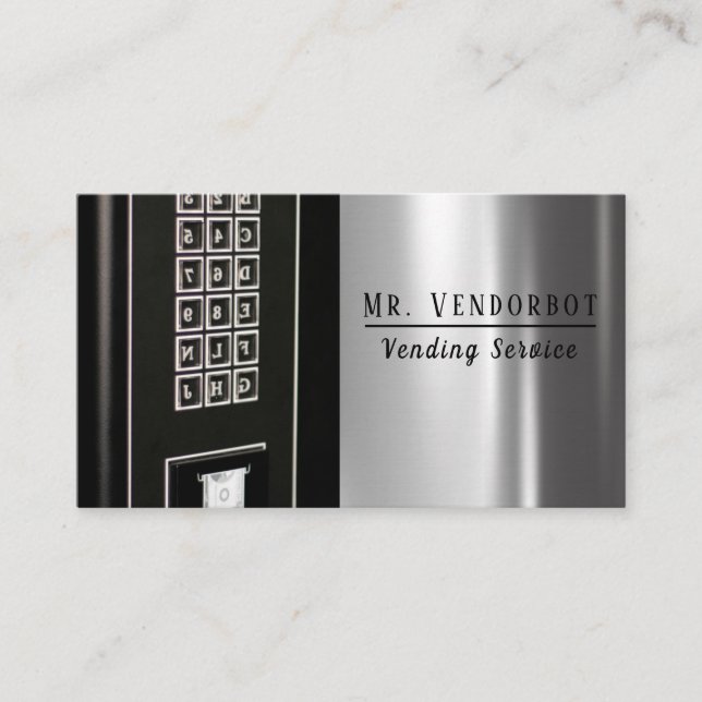 Professional Food Vending Machine Service Business Card (Front)