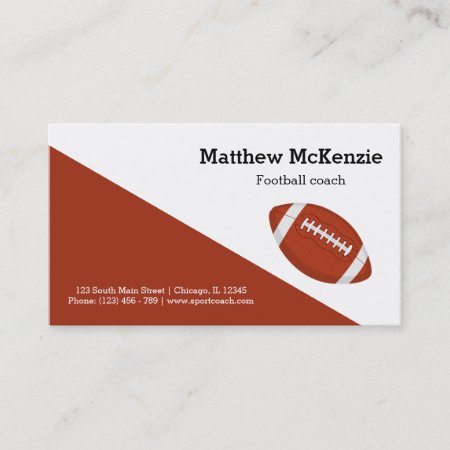 Professional Football Coach Player Business Card