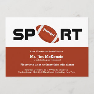 Professional Football retirement coach player Invitation