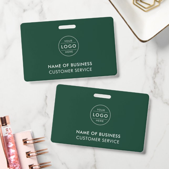 Professional Forest Green Custom Company Logo Badge (Office)