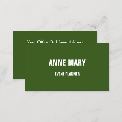 Professional Forest Green White Bright Colorful Business Card