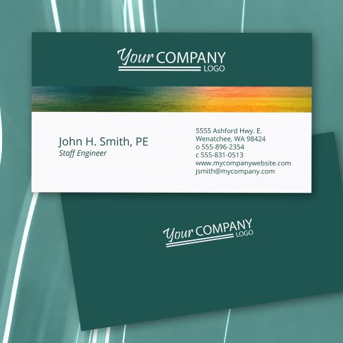 Professional Forest Green Yellow Company Business Card