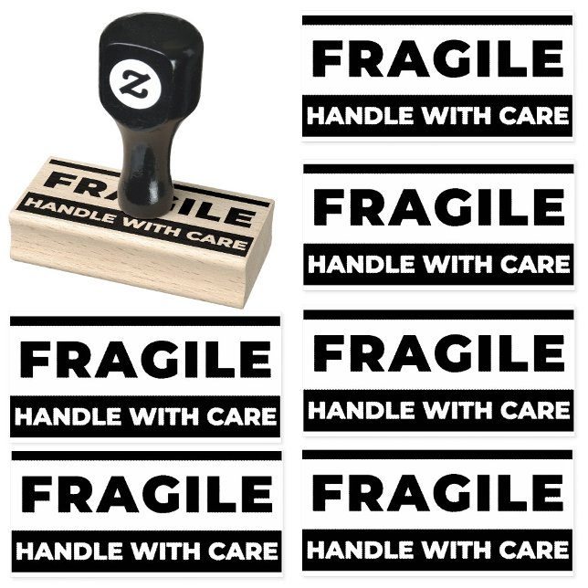 Professional Fragile Marker | Handle with care  Rubber Stamp (fragile stamp)
