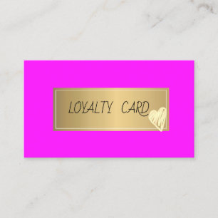 Professional Frame,Gold Heart Pink Fluorescent Loyalty Card
