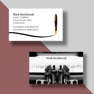 Professional Freelance Writer Author Business Card