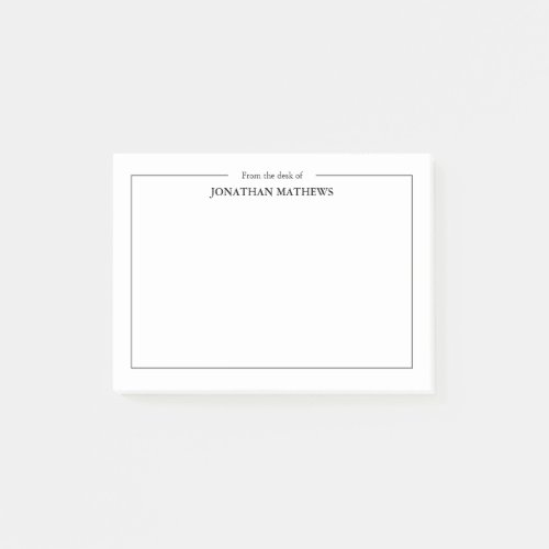 Professional From the desk of Name Square Border Post_it Notes