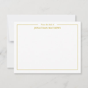 Professional From the desk of Square Border Yellow Note Card