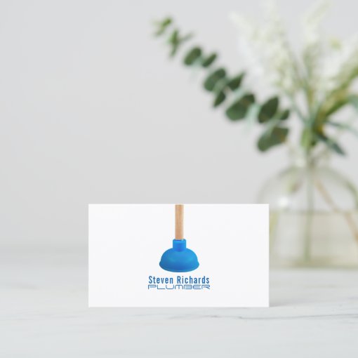 Professional funny plunger detail image cover business card Zazzle