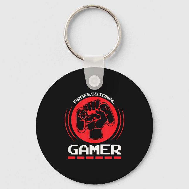 Professional Gamer Funny Gaming Quotes Gift For Pl Keychain (Front)