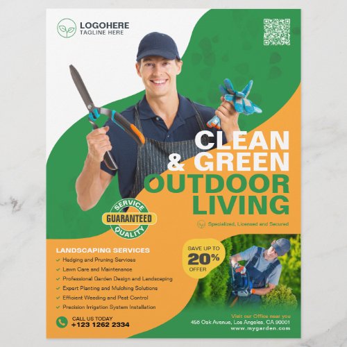 Professional Garden Services Landscaping Flyer