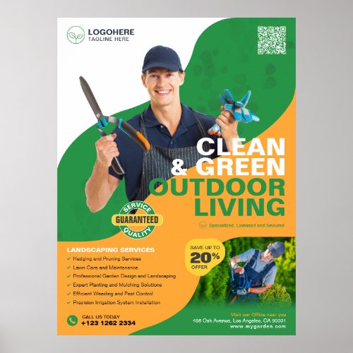 Professional Garden Services Landscaping Poster