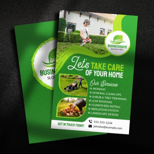 Professional Gardening Landscaping Lawn Care Mow Flyer