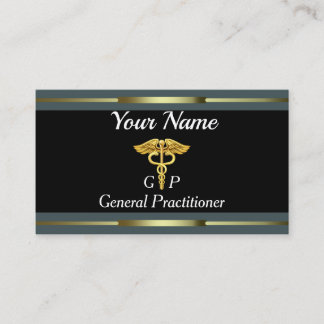 Professional General Practitioner Gold and Black Business Card