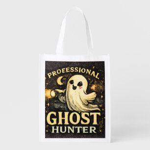 Professional Ghost Hunter Funny Halloween Reusable Grocery Bag