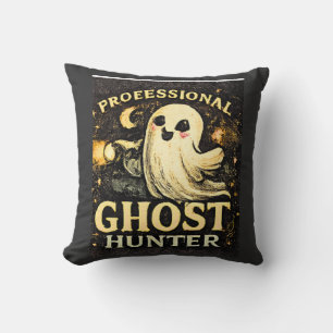 Professional Ghost Hunter Funny Halloween Throw Pillow