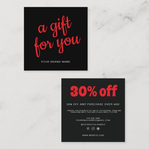 Professional Gift Card Voucher Discount Card