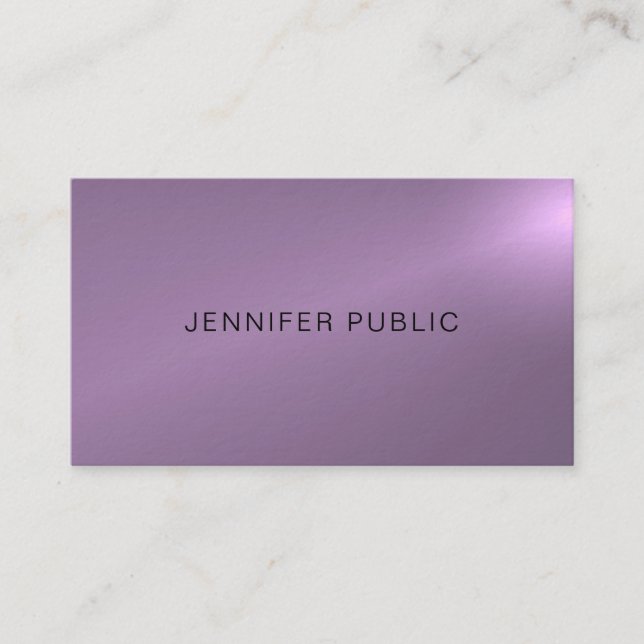 Professional Glam Elegant Purple Elite Luxury Business Card (Front)