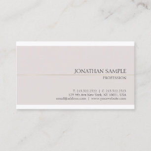 Professional Glamorous Design Chic Plain Luxury Business Card