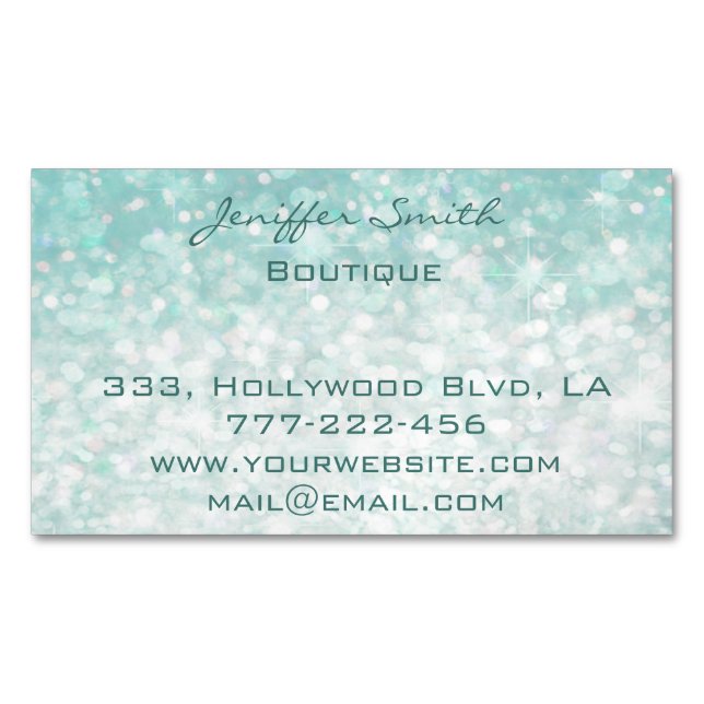 Professional glamorous elegant modern plain bokeh magnetic business card (Front)