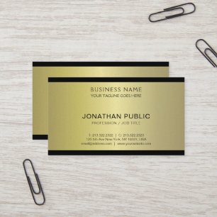 Professional Glamorous Gold Plain Pearl Luxury Business Card