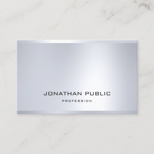 Professional Glamorous Sophisticated Silver Plain Business Card