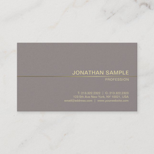 Professional Glamour Design Modern Plain Luxury Business Card (Front)